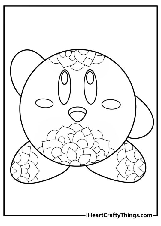 kirby mandala style coloring page for adults