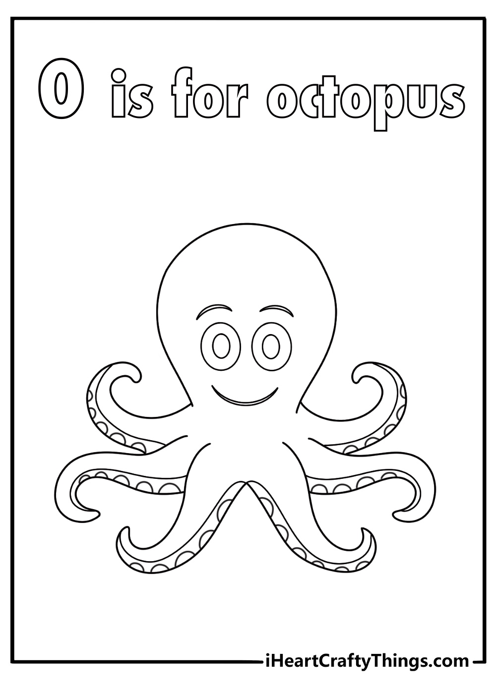 letter o octopus coloring page