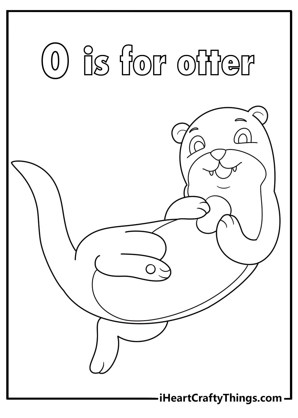 letter o otter coloring page