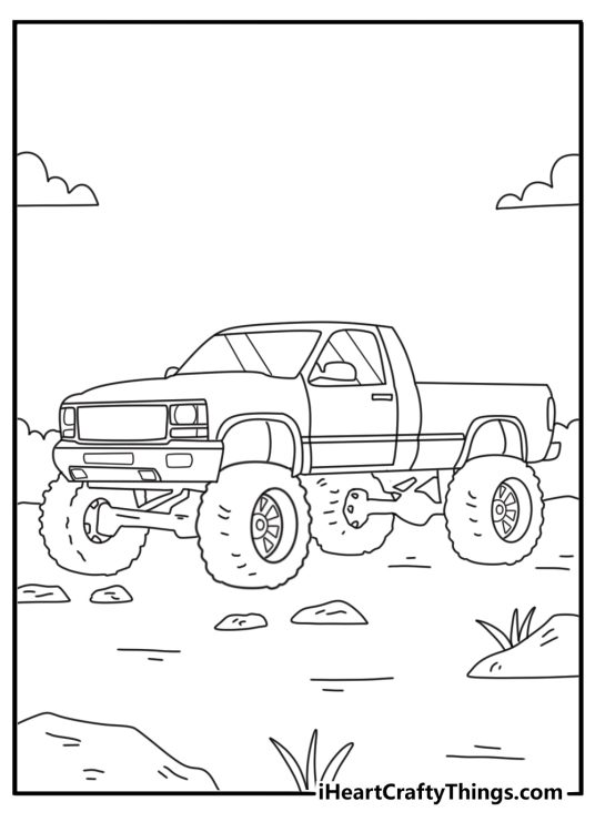 lifted truck coloring sheet