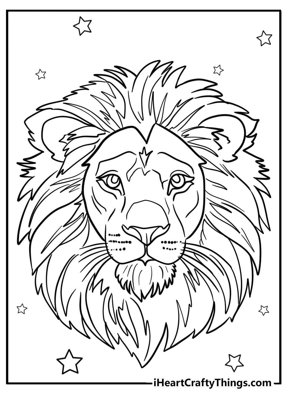 Lion head coloring page