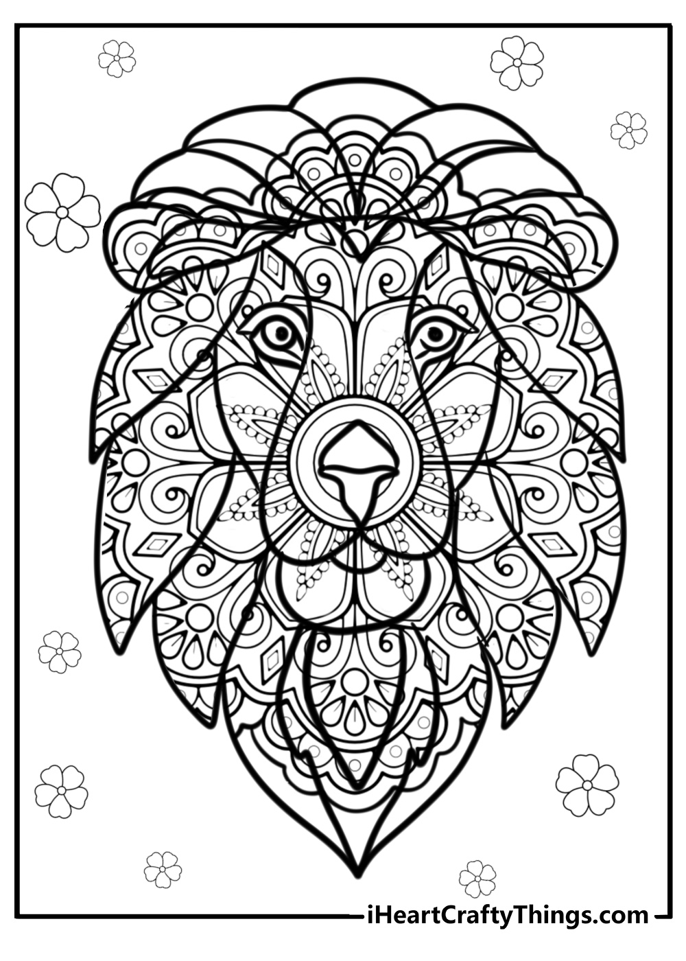 Lion mandala coloring pages