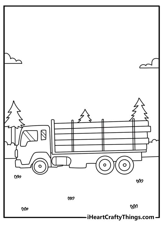 logging truck coloring sheet