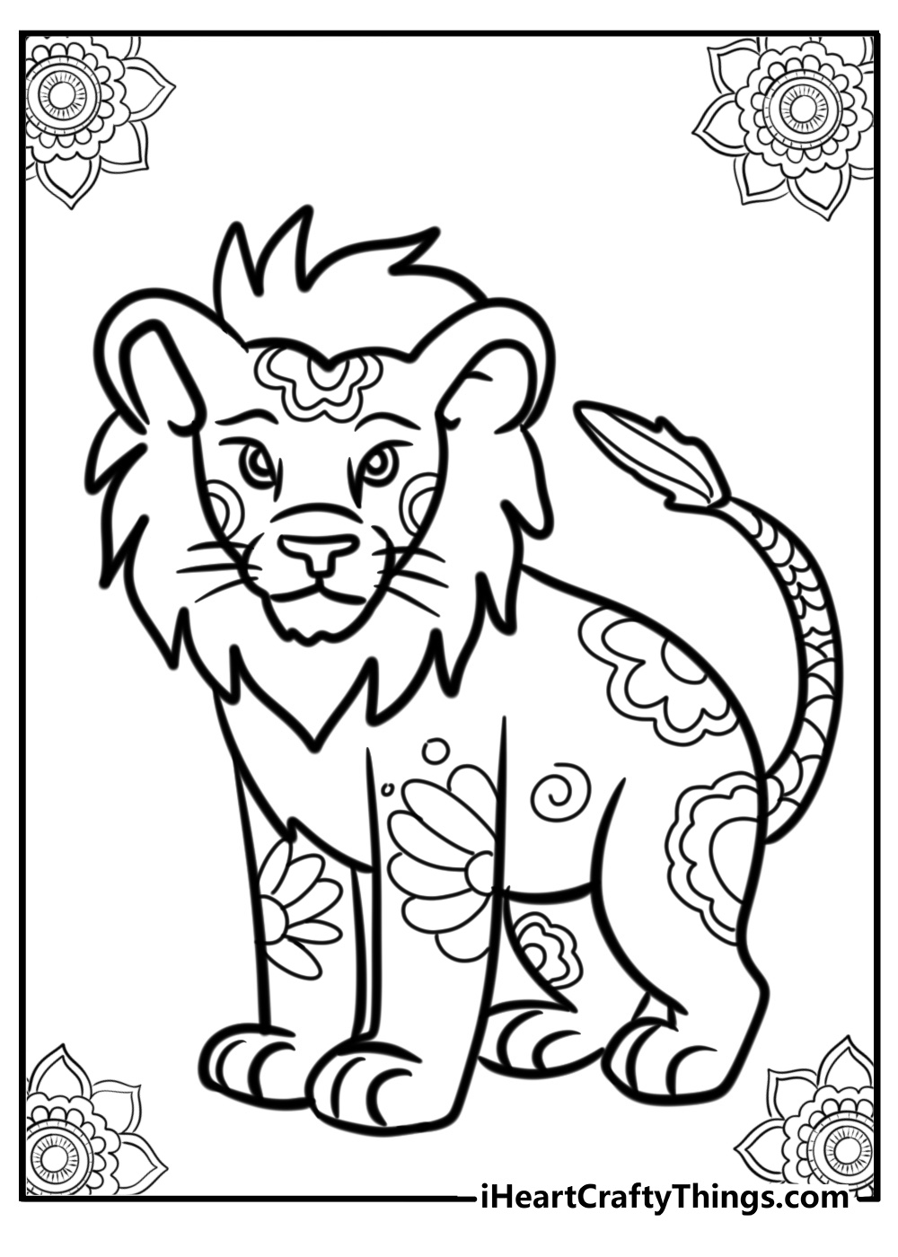 Mandala lion coloring pages