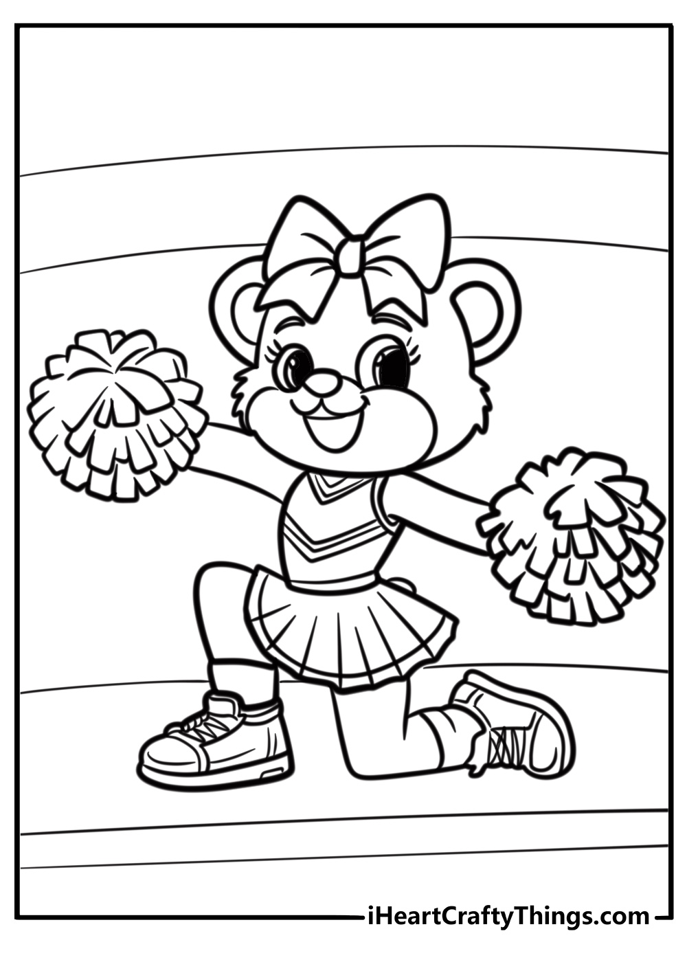 Mascot cheering at the super bowl coloring page