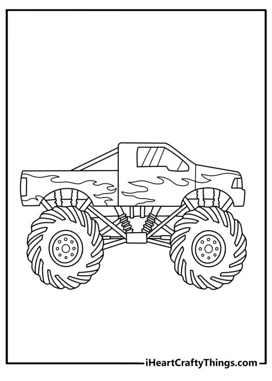 monster truck coloring page printable