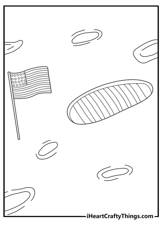 moon surface footprints coloring page printable pdf for kids