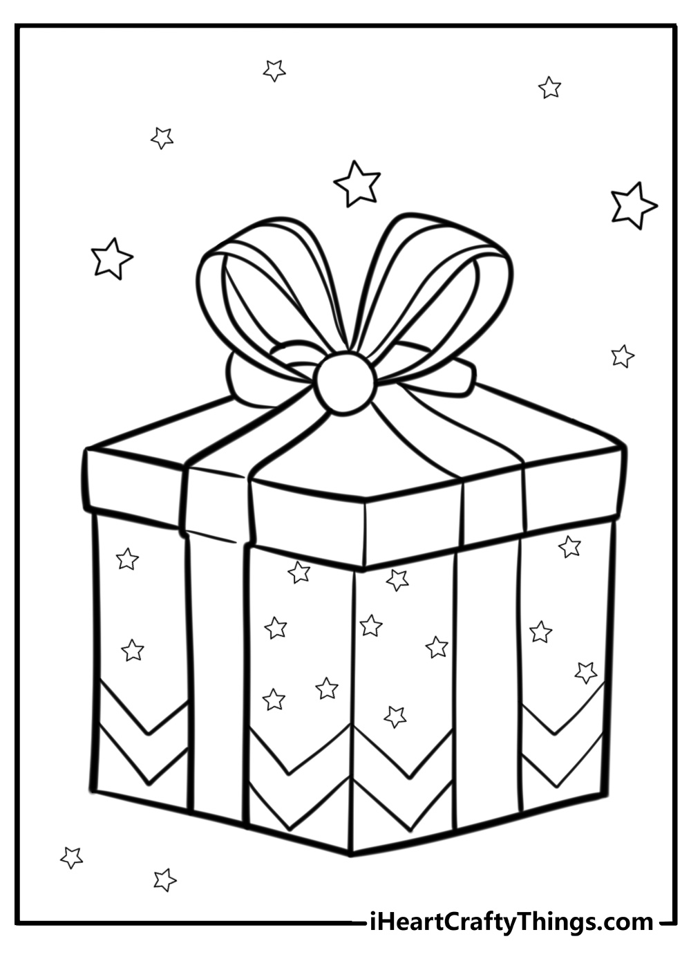 Multiple christmas gifts in holiday wrapping coloring page