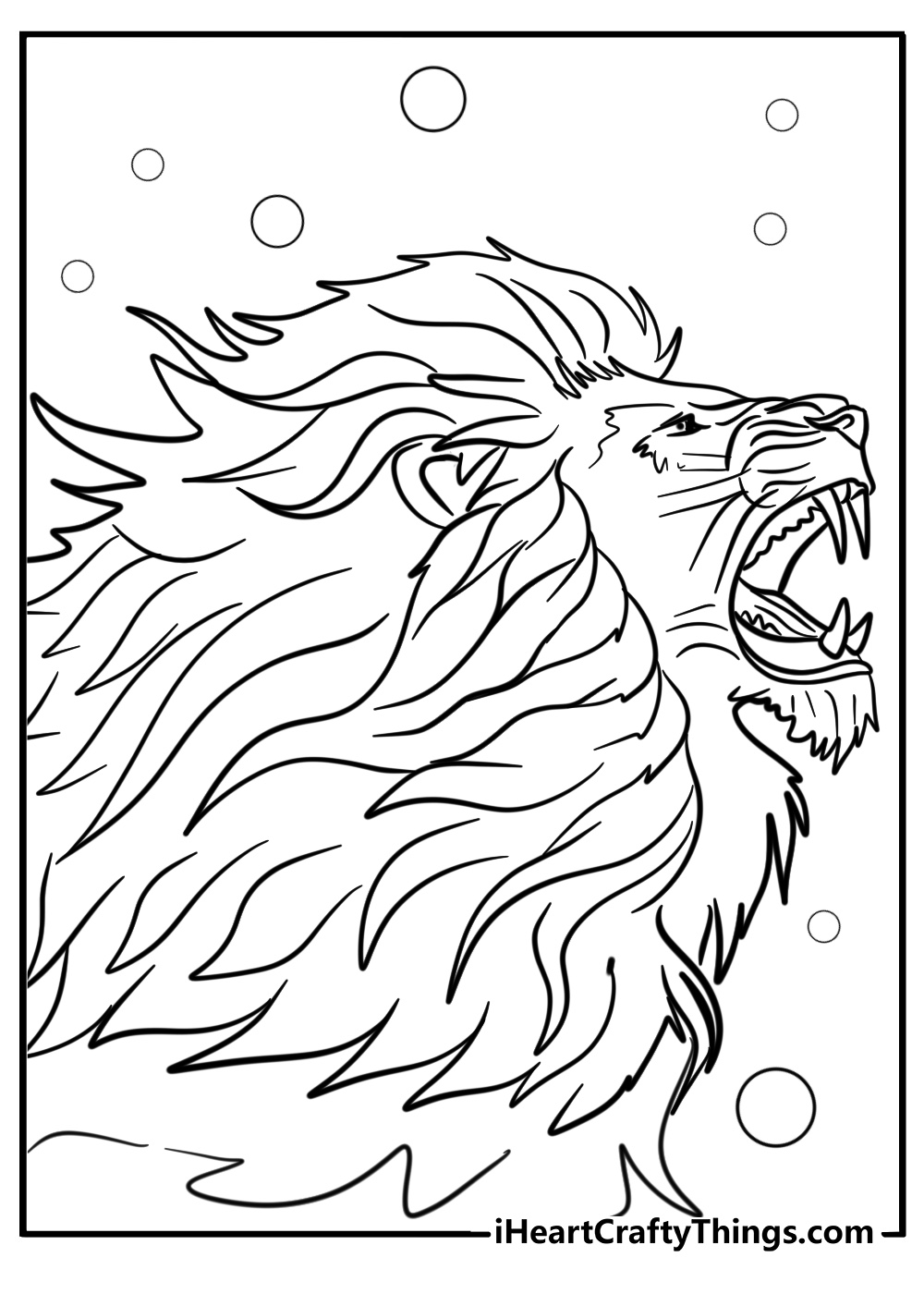 Roaring lion coloring page