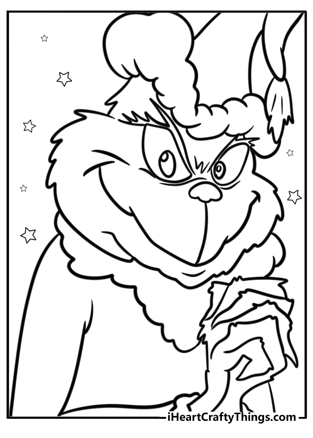 The Grinch plotting his next move free coloring page pdf