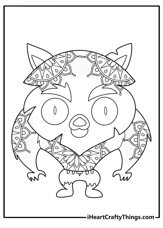 werewolf in gothic frame mandala style coloring sheet for adults