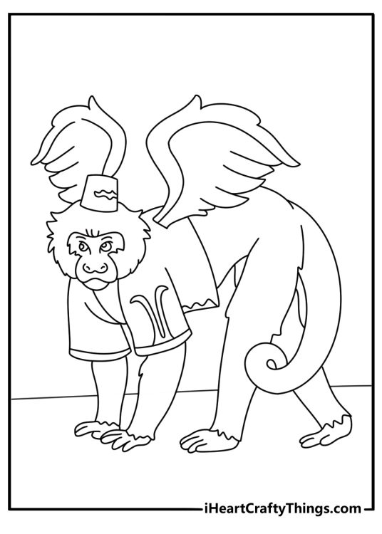 wizard of oz flying monkeys coloring pages