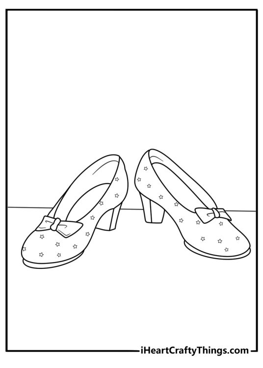 wizard of oz ruby slippers coloring pages