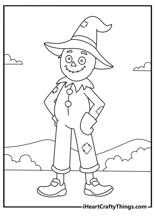 wizard of oz scarecrow coloring page