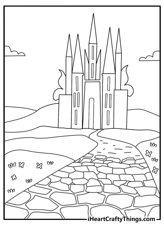 wizard of oz yellow brick road coloring pages