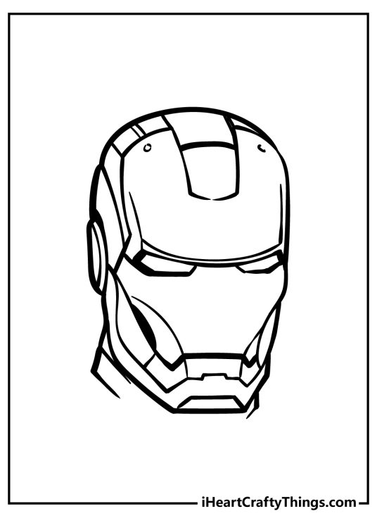 Free Iron Man-themed coloring printable for kids with the focus on superhero