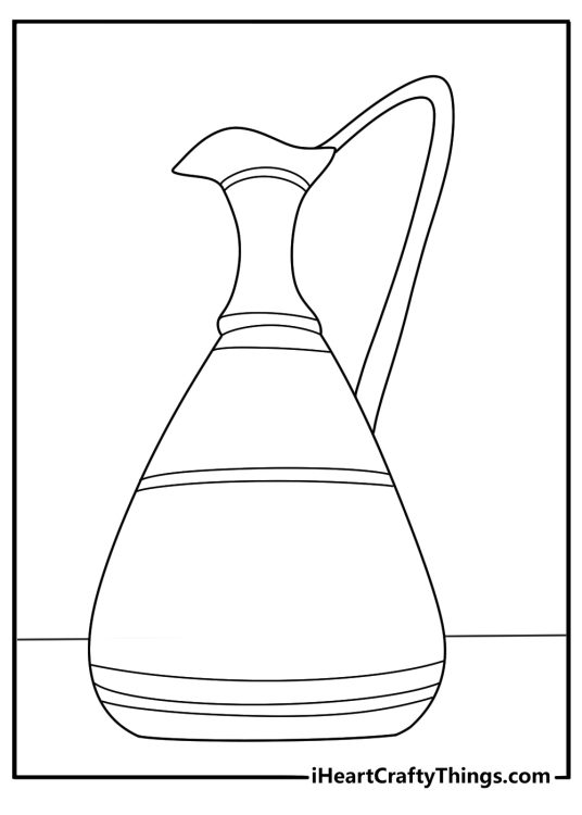 Ancient oil jug symbol of the Hanukkah miracle simple coloring printable for kids