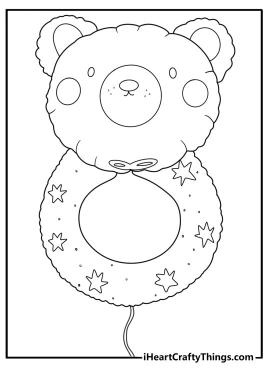 Baby shower rattle balloon simple easy coloring sheet printable