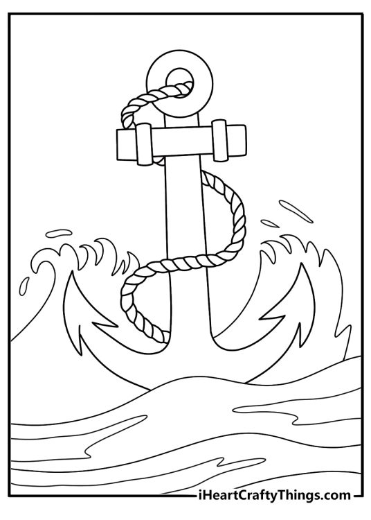 Bible verse coloring picture with a strong anchor and gentle waves easy to color pdf