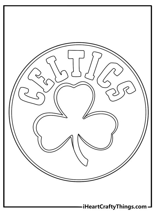 Boston Celtics shamrock coloring sheet for kids simple download