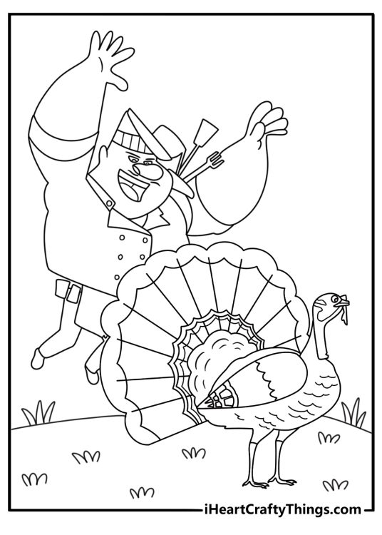 Chef Gourmand chases a wild turkey in this free Wild Kratts printable