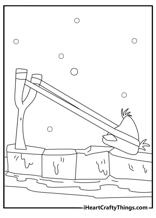 Chuck sprinting through ice blocks with speed lines easy coloring page for kids