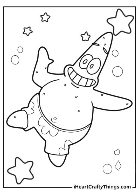 Coloring Page Of Patrik The Starfish For Kids