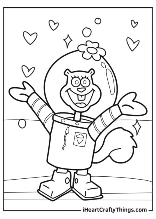 Coloring Page Of Sandy The Squirrel