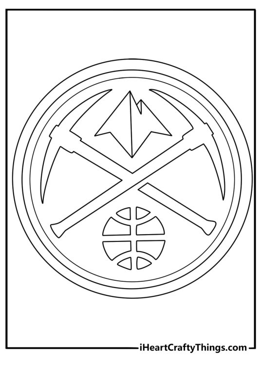 Denver Nuggets roundel mountain logo coloring page printable