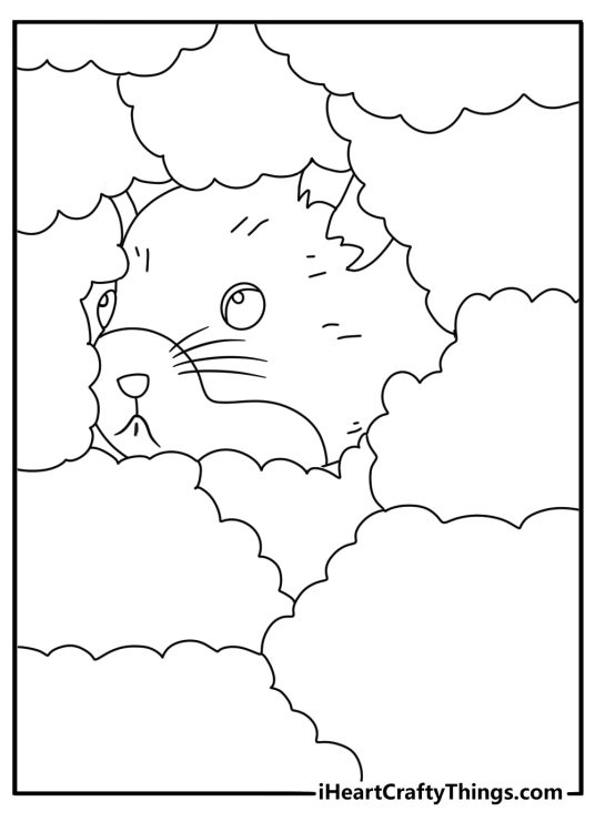 Detailed Syrian hamster burrowing in bedding coloring page for adults