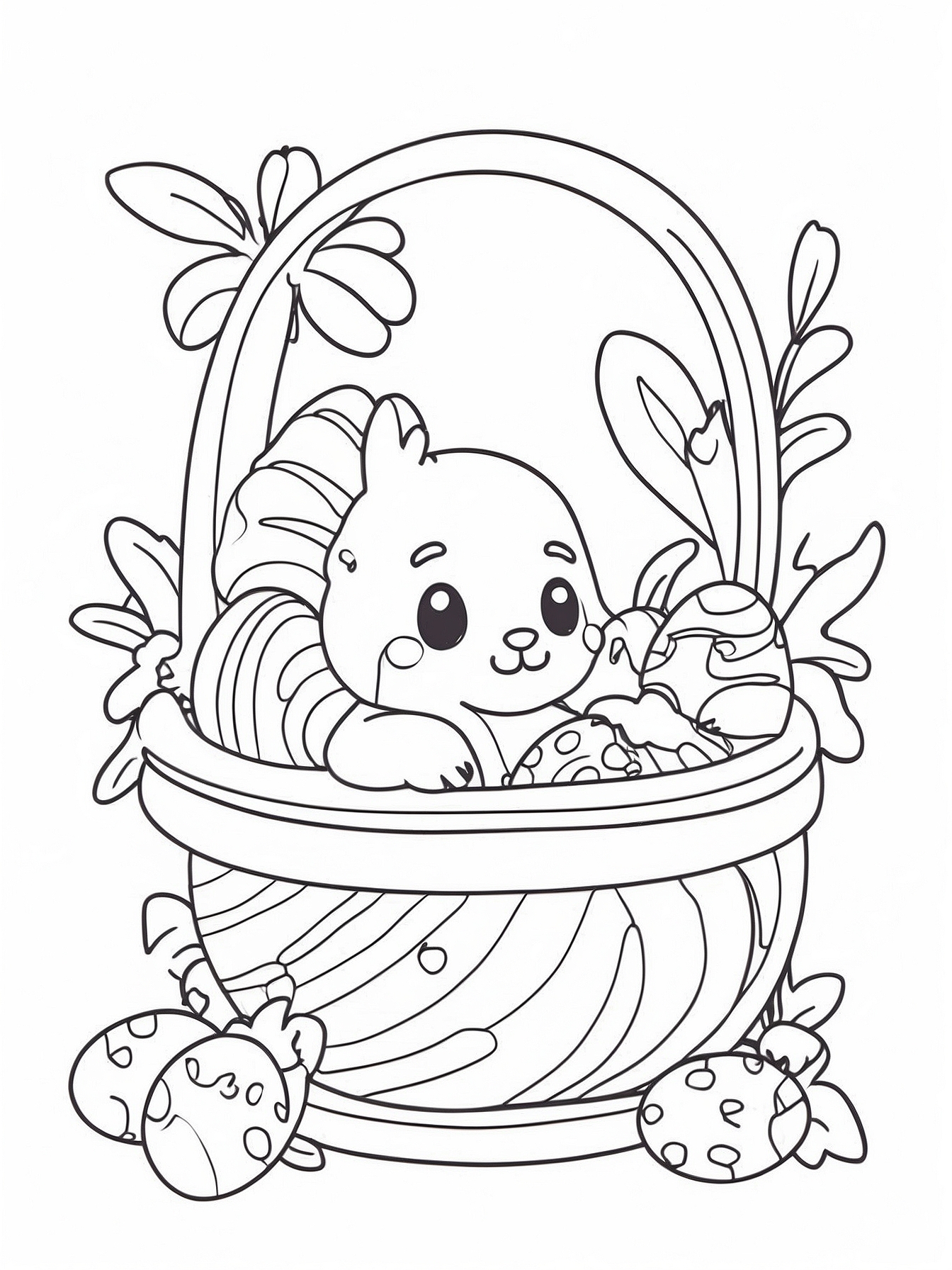 Easter Basket Coloring Page