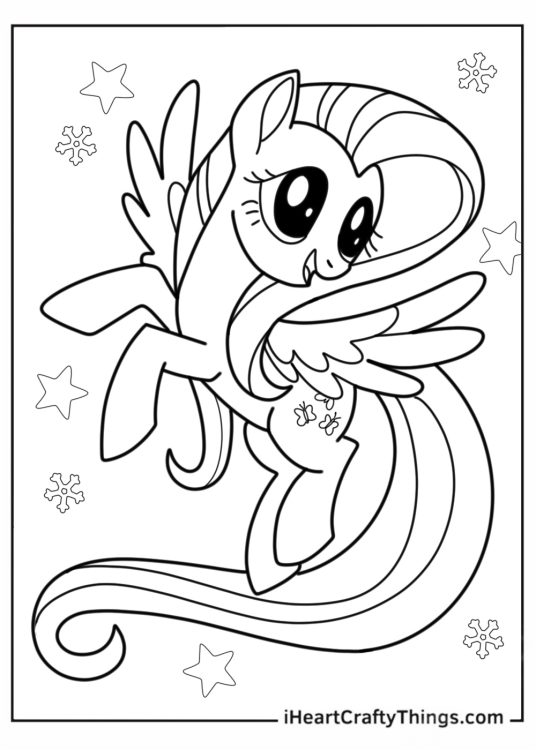 Easy Fluttershy Pony With Hearts and Stars