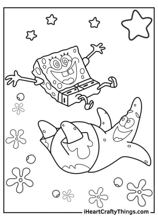 Easy SpongeBob SquarePants Coloring Page For Kids