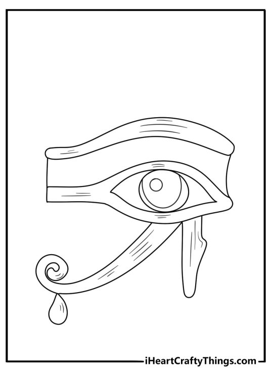 Eye of Horus protective symbol bold lines coloring page PDF