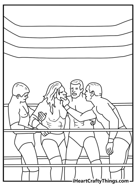 Free WWE coloring pages coloring page with a royal rumble style ring crowa