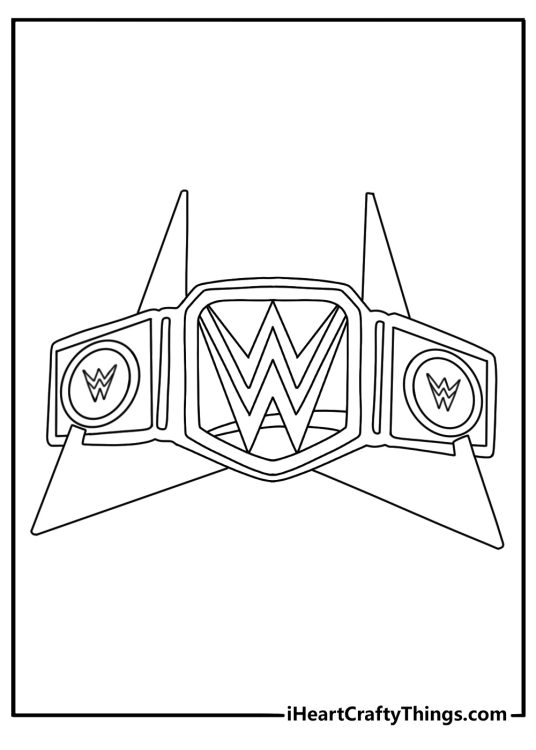 Free WWE printable of a championship belt on a display stand