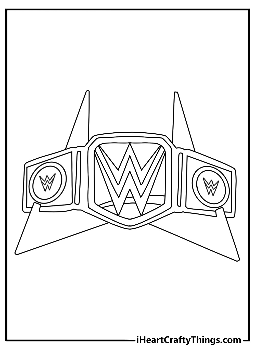 Free WWE printable of a championship belt on a display stand