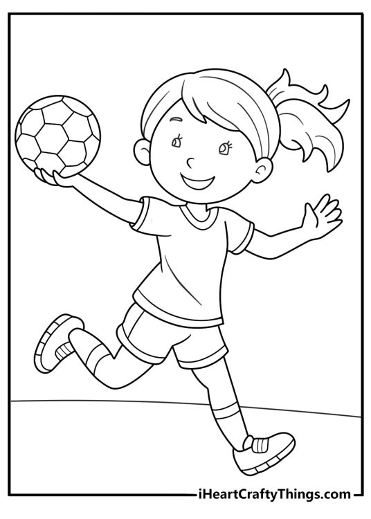 Free throw stance coloring page player at line hands set on ball easy for kids