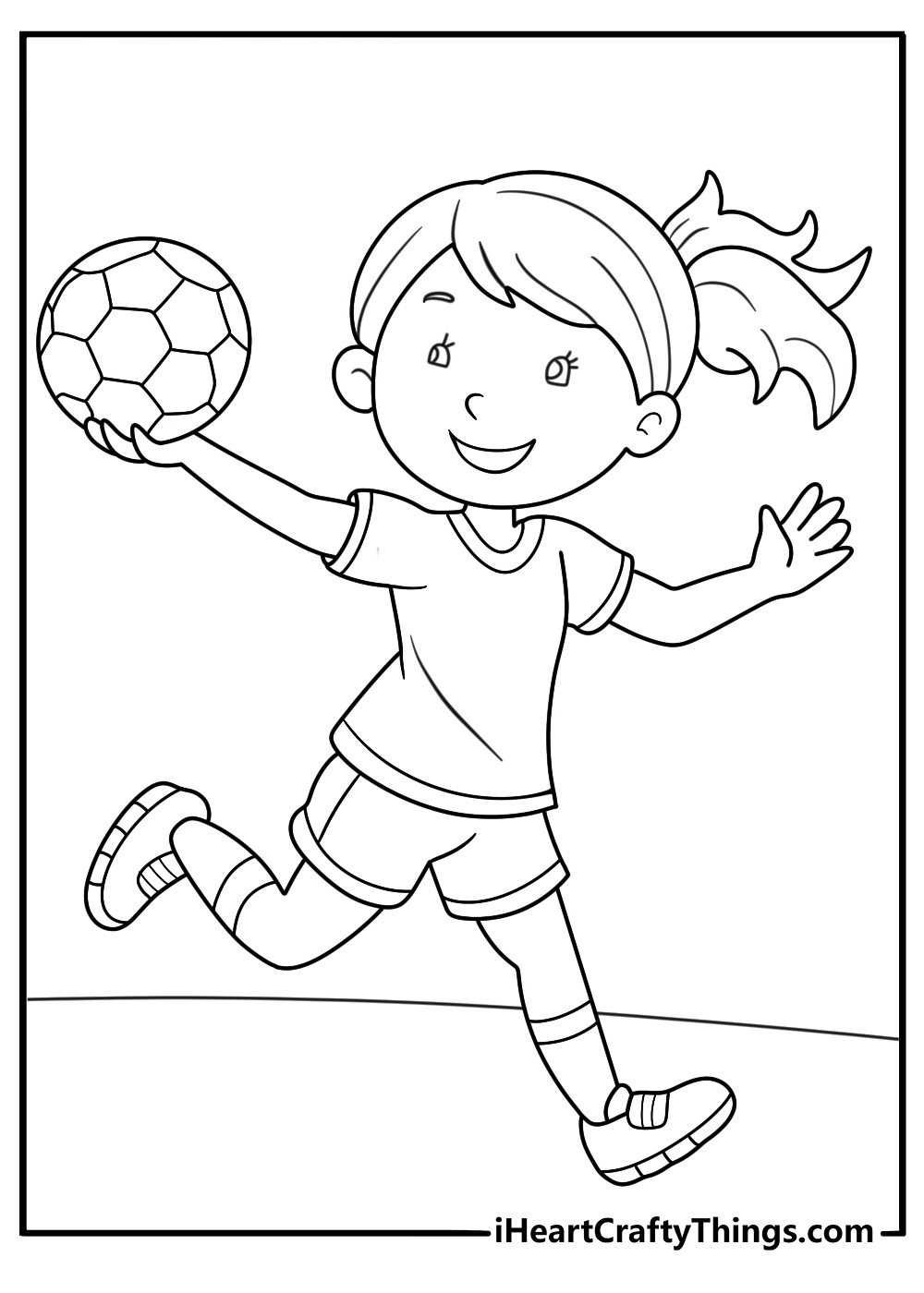 Free throw stance coloring page player at line hands set on ball easy for kids