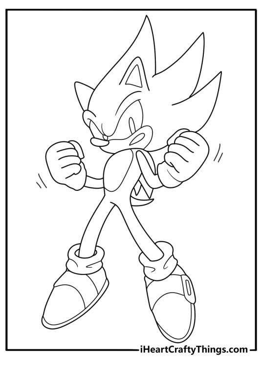 Fun Sonic the Hedgehog PDF Coloring Page