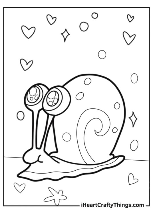 Garry The Snail Coloring Picture For Kids