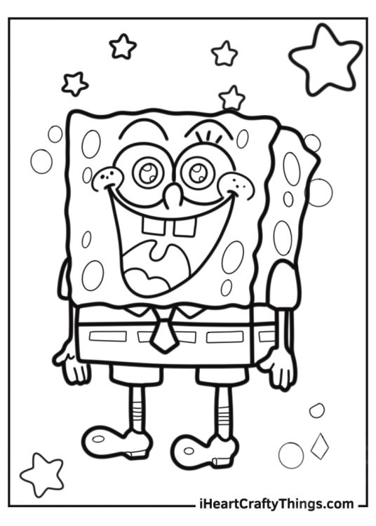 Happy SpongeBob Coloring Page