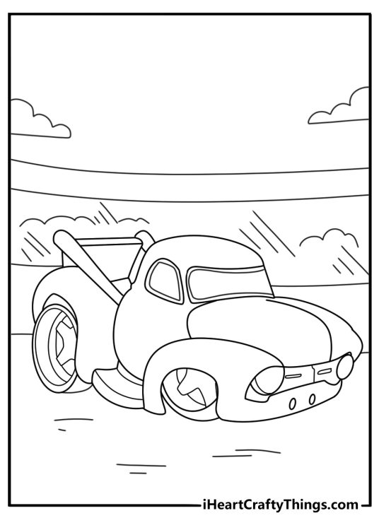 Hot rod pickup truck with chopped roof simple coloring page