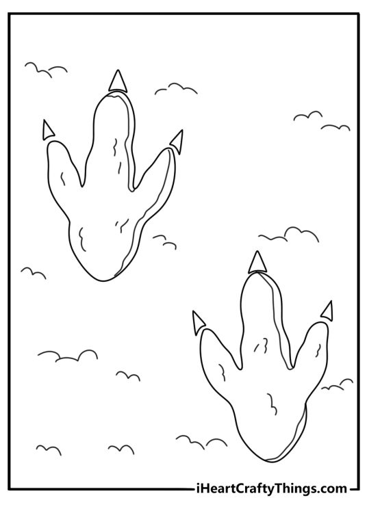 Indominus rex footprint in muddy ground fun Jurassic World coloring page