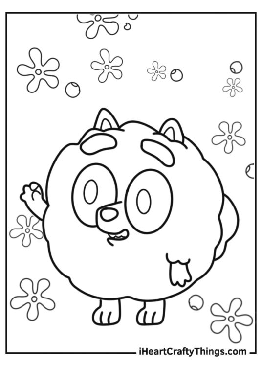 Kawaii Pom Pom Coloring In For Preschoolers