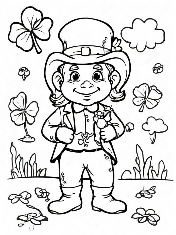 Lucky Leprechaun During St Patricks Day coloring page