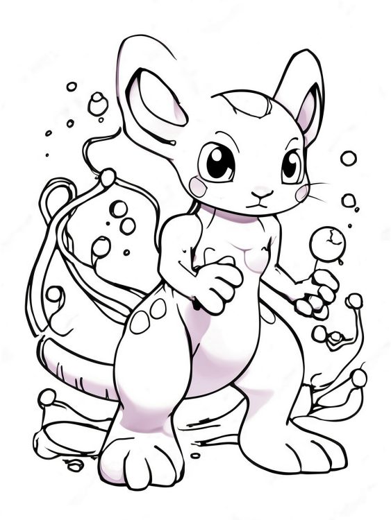 Mewtwo Pokemon Coloring Page