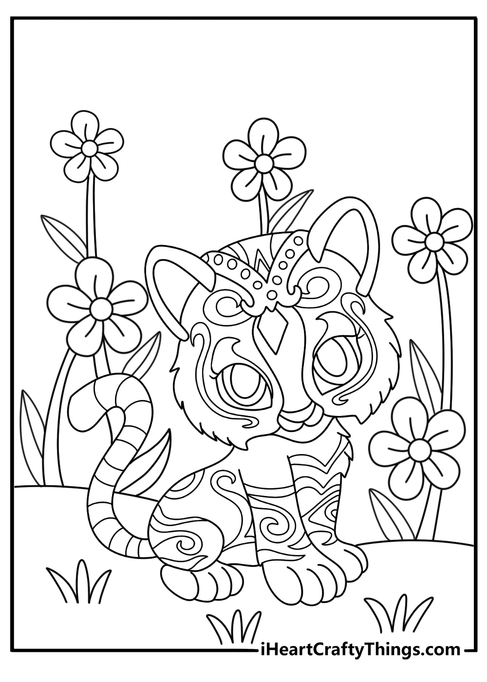 Nahal explores a garden filled with tall flowers in this cute coloring sheet