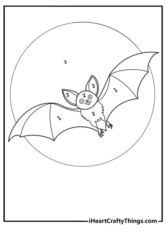 Night sky bat color by number worksheet pdf download