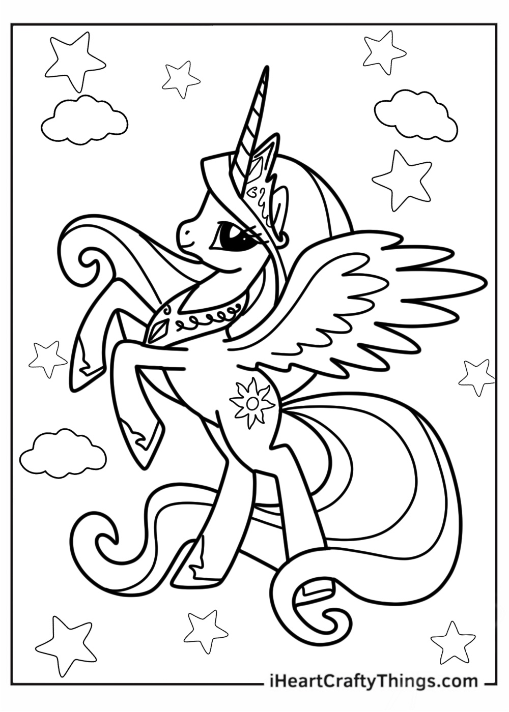Outline of Princess Celestia to Color